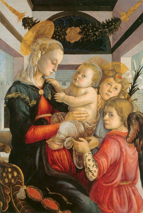 Madonna and child with two angels by Sandro Botticelli